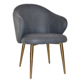 Bright Side Furniture Scranton Upholstered Dining Chairs with Brass Legs