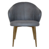 Bright Side Furniture Scranton Upholstered Dining Chairs with Brass Legs