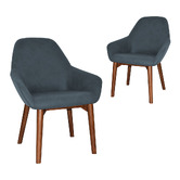 Bright Side Furniture Bellevue Upholstered Dining Chairs with Ash Wood Legs