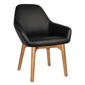 Bright Side Furniture Bellevue Vinyl Dining Chairs with Ash Wood Legs