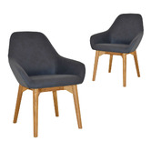 Bright Side Furniture Bellevue Upholstered Dining Chairs with Ash Wood Legs