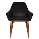 Bright Side Furniture Bellevue Vinyl Dining Chairs with Ash Wood Legs