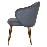 Bright Side Furniture Scranton Upholstered Dining Chairs with Brass Legs