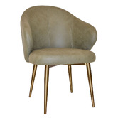 Bright Side Furniture Scranton Upholstered Dining Chairs with Brass Legs