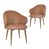 Bright Side Furniture Scranton Upholstered Dining Chairs with Brass Legs