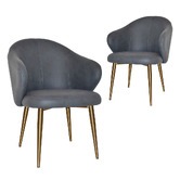Bright Side Furniture Scranton Upholstered Dining Chairs with Brass Legs