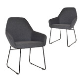Bright Side Furniture Bellevue Cotton-Blend Sled Dining Chairs