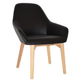Bright Side Furniture Bellevue Vinyl Dining Chairs with Ash Wood Legs