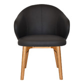Bright Side Furniture Scranton Vinyl Dining Chairs with Ash Wood Legs