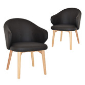 Bright Side Furniture Scranton Vinyl Dining Chairs with Ash Wood Legs