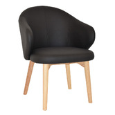 Bright Side Furniture Scranton Vinyl Dining Chairs with Ash Wood Legs