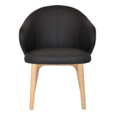 Bright Side Furniture Scranton Vinyl Dining Chairs with Ash Wood Legs