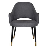 Bright Side Furniture 93cm Lex Cotton-Blend Dining Chairs with Brass Accent