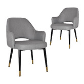 Bright Side Furniture 93cm Lex Cotton-Blend Dining Chairs with Brass Accent