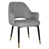 Bright Side Furniture 93cm Lex Cotton-Blend Dining Chairs with Brass Accent