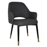 Bright Side Furniture 93cm Lex Cotton-Blend Dining Chairs with Brass Accent