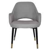 Bright Side Furniture 93cm Lex Cotton-Blend Dining Chairs with Brass Accent