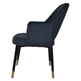 Bright Side Furniture 93cm Lex Cotton-Blend Dining Chairs with Brass Accent