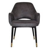 Bright Side Furniture 93cm Lex Faux Leather Dining Chairs with Brass Accent