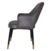 Bright Side Furniture 93cm Lex Faux Leather Dining Chairs with Brass Accent