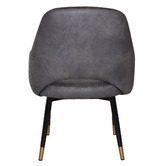 Bright Side Furniture 93cm Lex Faux Leather Dining Chairs with Brass Accent