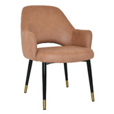 Bright Side Furniture 93cm Lex Upholstered Dining Chairs with Brass Accent