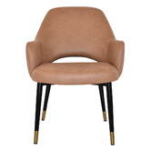 Bright Side Furniture 93cm Lex Upholstered Dining Chairs with Brass Accent