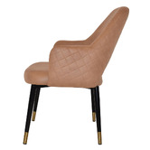 Bright Side Furniture 93cm Lex Upholstered Dining Chairs with Brass Accent