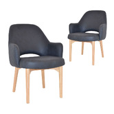 Bright Side Furniture 93cm Lex Upholstered Dining Chairs with Ash Wood Legs
