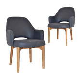 Bright Side Furniture 93cm Lex Upholstered Dining Chairs with Ash Wood Legs