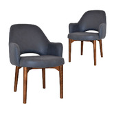 Bright Side Furniture 93cm Lex Upholstered Dining Chairs with Ash Wood Legs