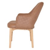 Bright Side Furniture 93cm Lex Upholstered Dining Chairs with Ash Wood Legs