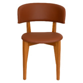 Bright Side Furniture Tan Koch Faux Leather Dining Chairs