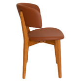 Bright Side Furniture Tan Koch Faux Leather Dining Chairs