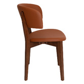Bright Side Furniture Tan Koch Faux Leather Dining Chairs