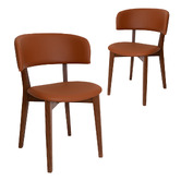 Bright Side Furniture Tan Koch Faux Leather Dining Chairs