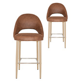 Bright Side Furniture Callie Faux Leather Bar Stools