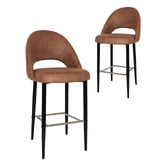 Bright Side Furniture Callie Faux Leather Bar Stools