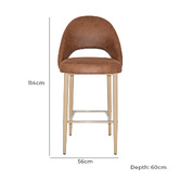 Bright Side Furniture Callie Faux Leather Bar Stools