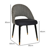 Bright Side Furniture Black Aeson II Upholstered Dining Chairs