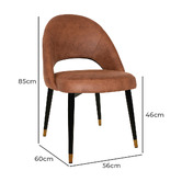 Bright Side Furniture Tan Aeson II Faux Leather Dining Chairs