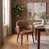 Bright Side Furniture Lex Faux Leather Dining Chairs with Brass Accent