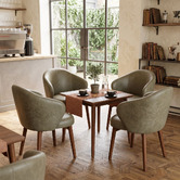 Bright Side Furniture Scranton Upholstered Dining Chairs with Ash Wood Legs