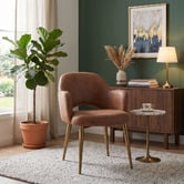 Bright Side Furniture Lex Faux Leather Dining Chairs with Brass Legs