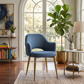 Bright Side Furniture Lex Cotton-Blend Dining Chairs with Brass Legs