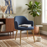 Bright Side Furniture Lex Cotton-Blend Dining Chairs with Brass Legs