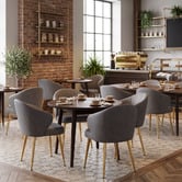 Bright Side Furniture Scranton Upholstered Dining Chairs with Brass Legs