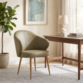 Bright Side Furniture Scranton Upholstered Dining Chairs with Brass Legs