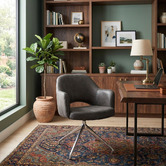 Bright Side Furniture Lex Faux Leather Trestle Armchairs