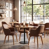Bright Side Furniture Lex Faux Leather Dining Chairs with Ash Wood Legs